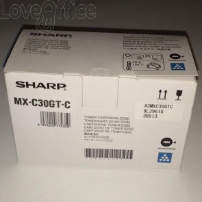 Toner Originale Sharp Ciano MX-C30GTC - Capacità 6000 Pagine