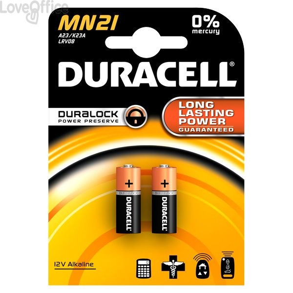 Pile Duracell Specialistiche - cilindrica 12 volt - MN21/MN21BL2 (conf.2)