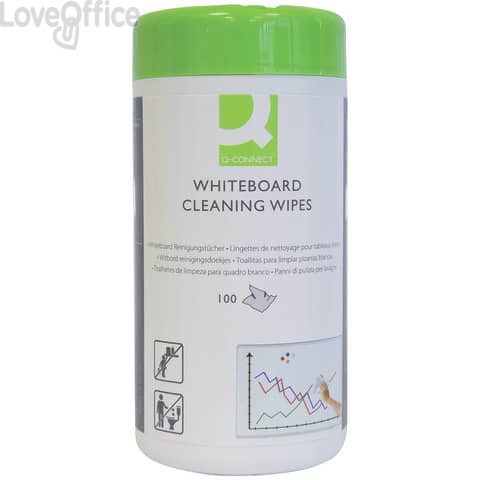 Salviette detergenti per lavagne bianche Q-Connect - Barattolo - KF17449A (conf.100 salviette)