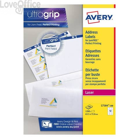 361 Etichette trasparenti QuickPEEL™ Avery - Ink-jet - 63,5x38,1 mm - 21  et/ff - J8560-25 (conf.25 fogli) 32.73 - Cancelleria e Penne - LoveOffice®