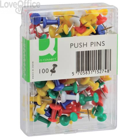 Push pins assortite Q-Connect per bacheca (conf.100)