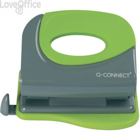 Perforatore a due fori Q-Connect fino a 20 fogli Grigio/Verde KF00995