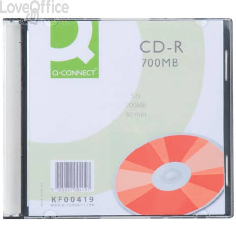 CD-R Q-Connect Slimline Jewel Case 700 MB 80 min 52X - KF00419 (conf.10)