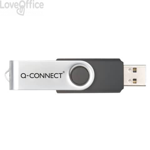 Chiavetta USB Q-Connect 2.0 Nero 4 GB con cappuccio di protezione KF41511
