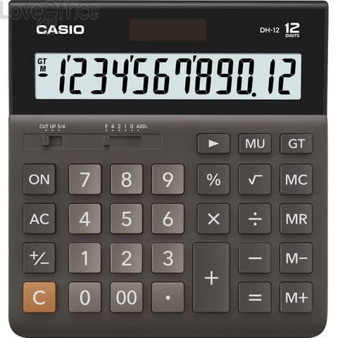Calcolatrice da tavolo CASIO display 12 cifre - solare e batteria 151x32x158 mm DH-12BK