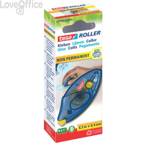 Colla roller tesa non permanente monouso ecoLogo® per cartone, foto, plastica o vetro Trasparente - 59190-00005-03