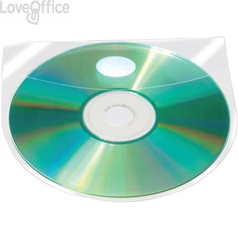 Custodia per CD/DVD autoadesiva Q-Connect 12,6x12,6 cm Trasparente - KF27032 (conf.100)