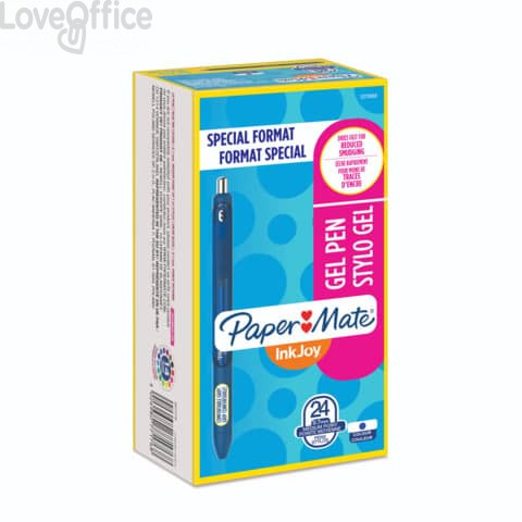 Penne a scatto Paper Mate InkJoy Gel RT - M - 0,7 mm Blu - 2077176 (special pack 24)