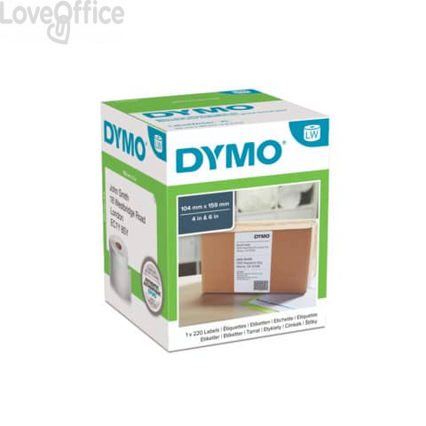 Etichette per Dymo LabelWriter - permanenti - 104x159 mm - Bianco - S0904980 (Rotolo da 220 etichette)