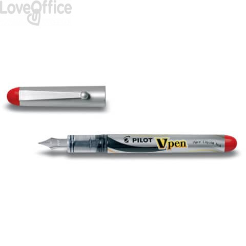 Stilografica usa e getta - Rosso - media - V Pen Silver Pilot