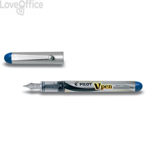 Penna Stilografica usa e getta - Blu - media - tratto 0,5 mm - V Pen Silver Pilot