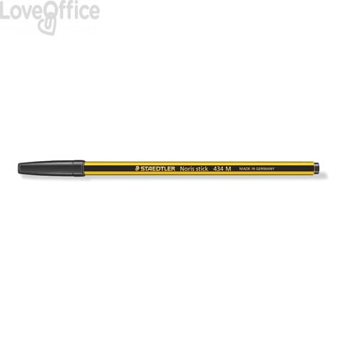 Penna a sfera Stick - Staedtler Noris Stick 434 - Punta media Fusto nero e  giallo Inchiostro NERO