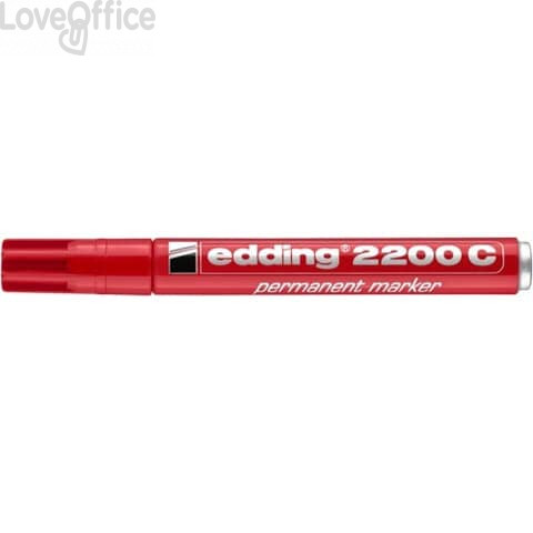 Pennarello indelebile Rosso Edding 2200C - a scalpello - 1-5 mm