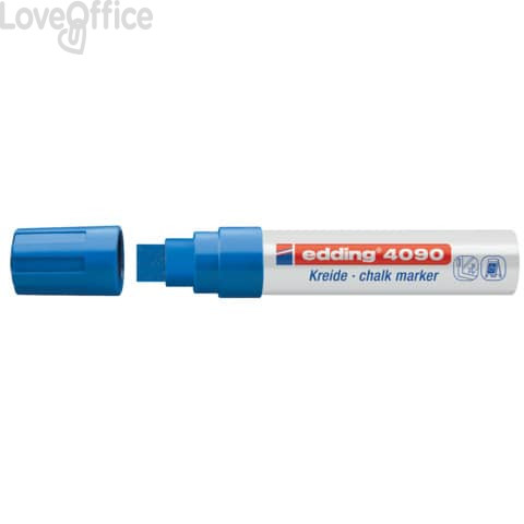 Pennarello per lavagna Blu Edding 4090 - A Gesso Liquido - Scalpello - 4-15 mm