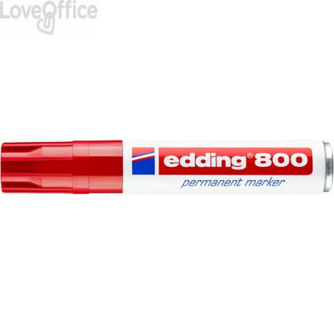 Pennarello indelebile Rosso Edding 800 - scalpello - 4-12 mm