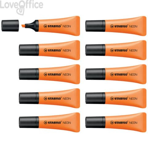 Evidenziatori NEON Stabilo - 2-5 mm - Arancione - 72/54 (conf.10)