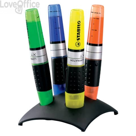 Set evidenziatori Stabilo con desk in plastica - Luminator - Assortito - 2-5 mm (conf.4)