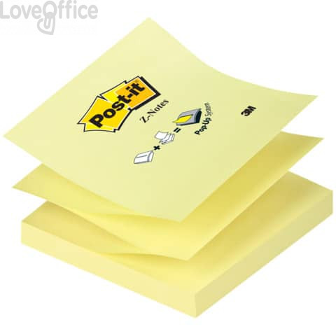 Ricariche foglietti Post-it® Super Sticky - Z-Notes - 76x76 mm (conf.12 blocchetti da 100 fogli Giallo Canary™)
