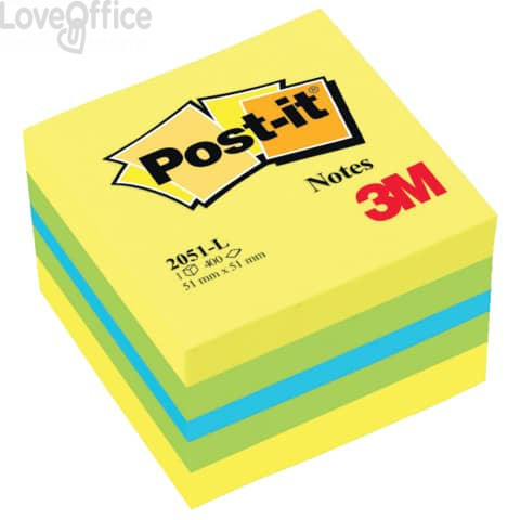 Foglietti riposizionabili Post-it® Minicubo - 51x51 mm - Giallo - 2051-L (400 foglietti)