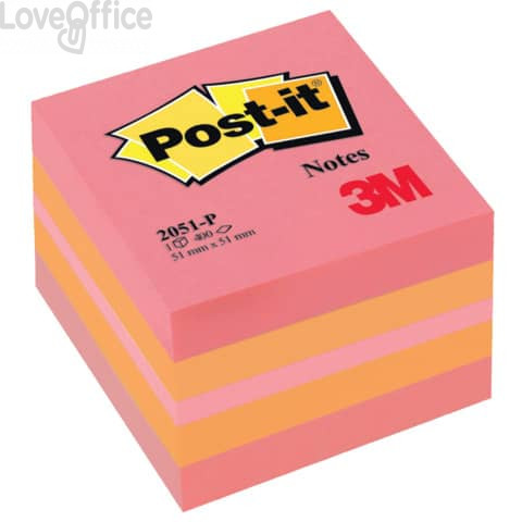 Foglietti riposizionabili Post-it® Minicubo - 51x51 mm - Rosa - 2051-P (400 foglietti)