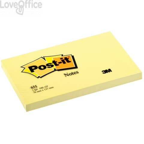 Foglietti riposizionabili Post-it® Notes Giallo Canary - Giallo canary - 76x127 mm (conf.12 blocchetti da 100 fogli)