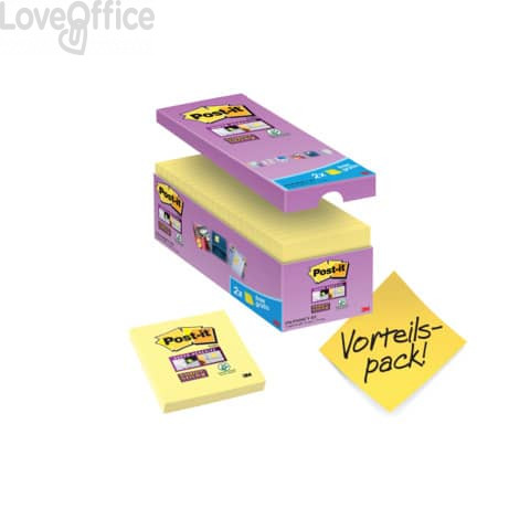 Foglietti Post-It® Super Sticky Value Pack - 76x76 mm - Giallo Canary™ - 654-Sscy-Vp16-Eu (conf.16 blocchetti)