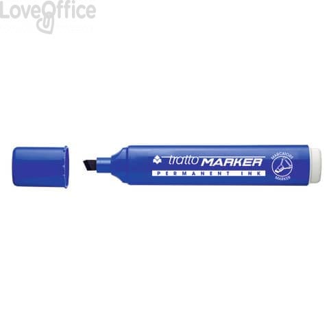 Tratto Marker Pennarelli indelebili Blu - scalpello - 1-5 mm - 840101 (conf.12)
