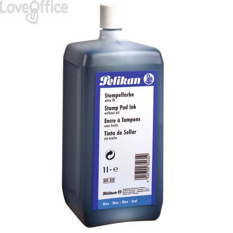 Inchiostro per timbri senza olio Pelikan bottiglia 1 litro Blu 351312