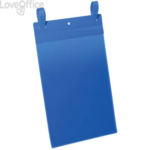 Tasche per identificazione Durable con fascette di aggancio Blu - esterno mm 22,3x53,0 cm - inserto A4 verticale - 175007 (conf.50)