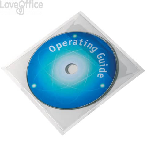 Buste adesive porta CD/DVD Durable - Aletta chiusura lato superiore (conf.100)