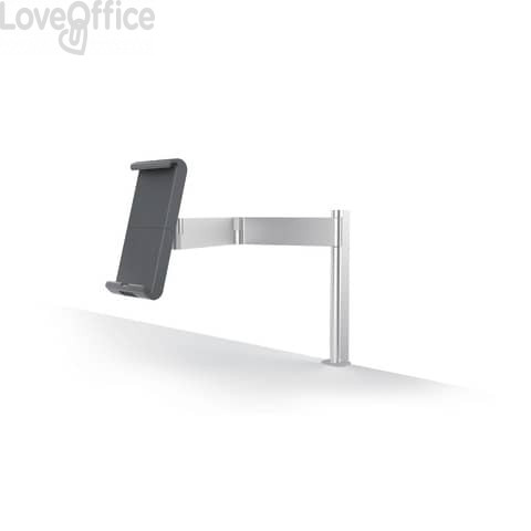 Porta tablet da tavolo Durable, morsetto e braccio di supporto estensibile Argento metallizzato 10x44x21cm - 893123