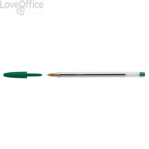 Penne a sfera Cristal® Bic - Medium Classic - Verde - 1 mm - cappuccio (conf.50)