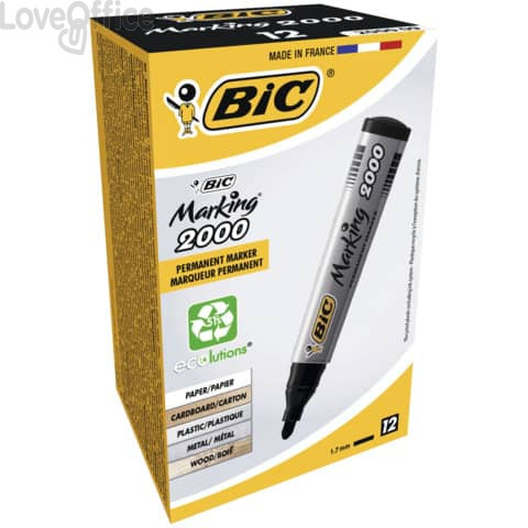 Permanent Marker 2000 Bic - Nero - tonda - 2,5 mm - 8209153 (conf.12)