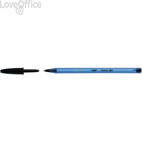 Penne a sfera Cristal Soft Easy Glide Bic - Nero - 1,2 mm (conf.50)