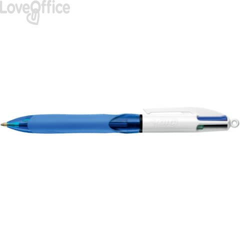 Penna a sfera 4 Colori Bic Colours™ grip - Penna a scatto 4 colori - fusto Blu traslucido - 1 mm - 8871361