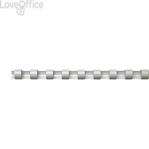 Dorsi plastici a 21 anelli Fellowes - 12 mm - 80 fogli - Bianco - 5346206 (conf.100)