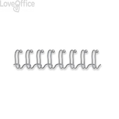 Dorsi metallici a 34 anelli Fellowes - 6 mm - 35 fogli - Argento - 54450 (conf.100)