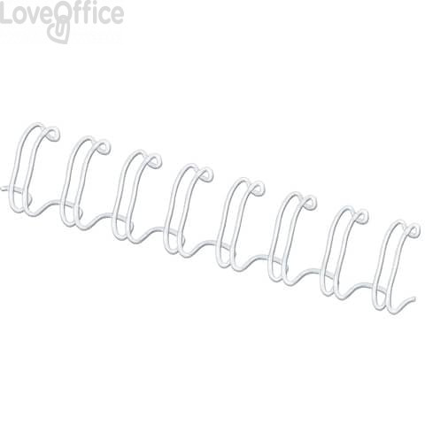 Dorsi metallici a 34 anelli Fellowes - 8 mm - 60 fogli - Bianco - 53258 (conf.100)