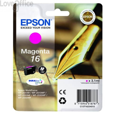 Originale Epson C13T16234010 Cartuccia Ink-jet SERIE 16 Magenta