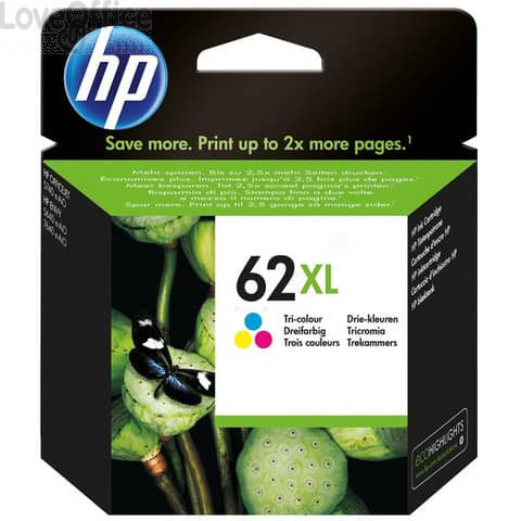 Originale HP C2P07AE Cartuccia Ink-jet alta capacità 62XL 3 colori