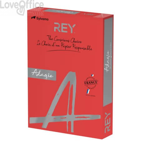 Carta colorata A3 Rosso intenso INTERNATIONAL PAPER Rey Adagio 80 g/m² - 29,7x42 cm (risma 500 fogli)
