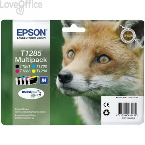 Cartucce originali Epson C13T12854010 Ink-jet blister RS Volpe-M T1285 n+c+m+g (conf.4)