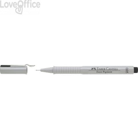 Penna punta in fibra Nera Faber-Castell fusto Grigio, inchiostro Nero - tratto 0,05 mm - 166099