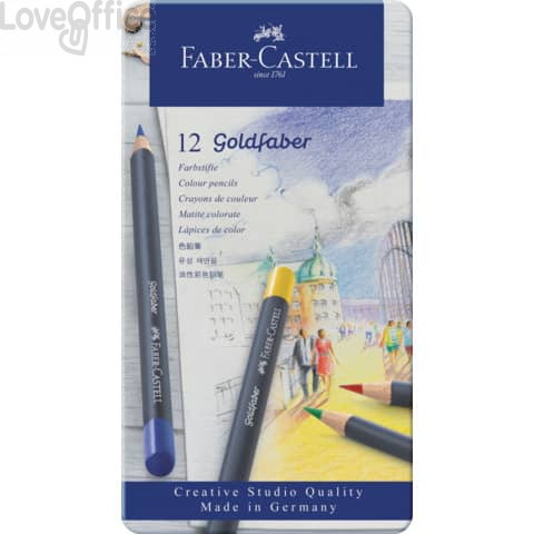 Matite colorate permanenti Goldfaber Faber-Castell 12 colori - 114712 (conf.12)