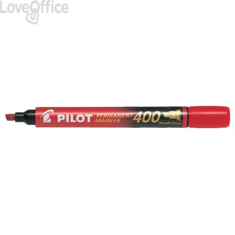 Pennarello indelebile Rosso Pilot Permanent Marker 400 punta a scalpello 4,5 mm 2712