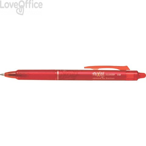 Penna a sfera a scatto cancellabile rossa Pilot Frixion Clicker punta Broad 1 mm