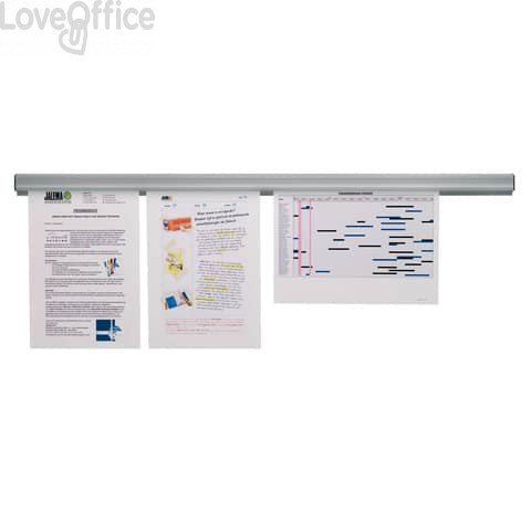 Binario adesivo porta documenti Jalema Grip 60 cm alluminio Grigio N300700
