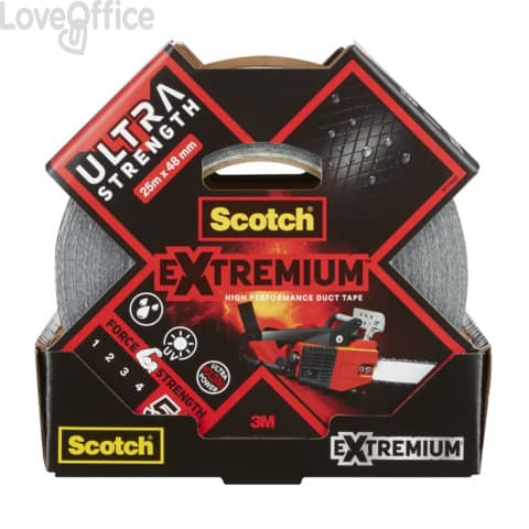 Nastro adesivo extra resistente ad alto spessore Scotch® Extremium Ultra - 48 mm x 25 m - Argento - DT174825
