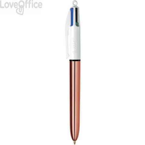 Penna a sfera 4 Colori Bic Colours™ Shine - Penna a scatto 4 colori - fusto Rose Gold - 951737