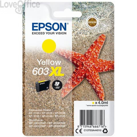 Cartuccia Epson Giallo 603 - XL - C13T03A44010